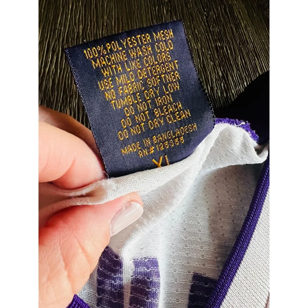 Los Angeles Lakers Jersey Links Marketing Group White Purple Mesh Mens XL No 1